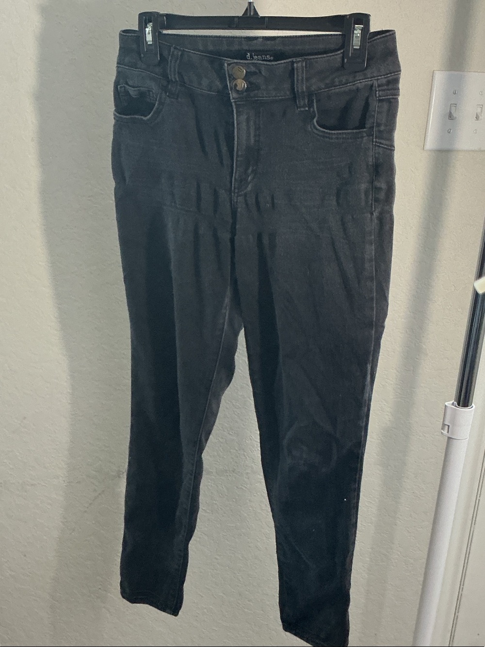 🖤 d.jeans Petite Size 6P Black Washed Double Button Skinny Jeans 🖤